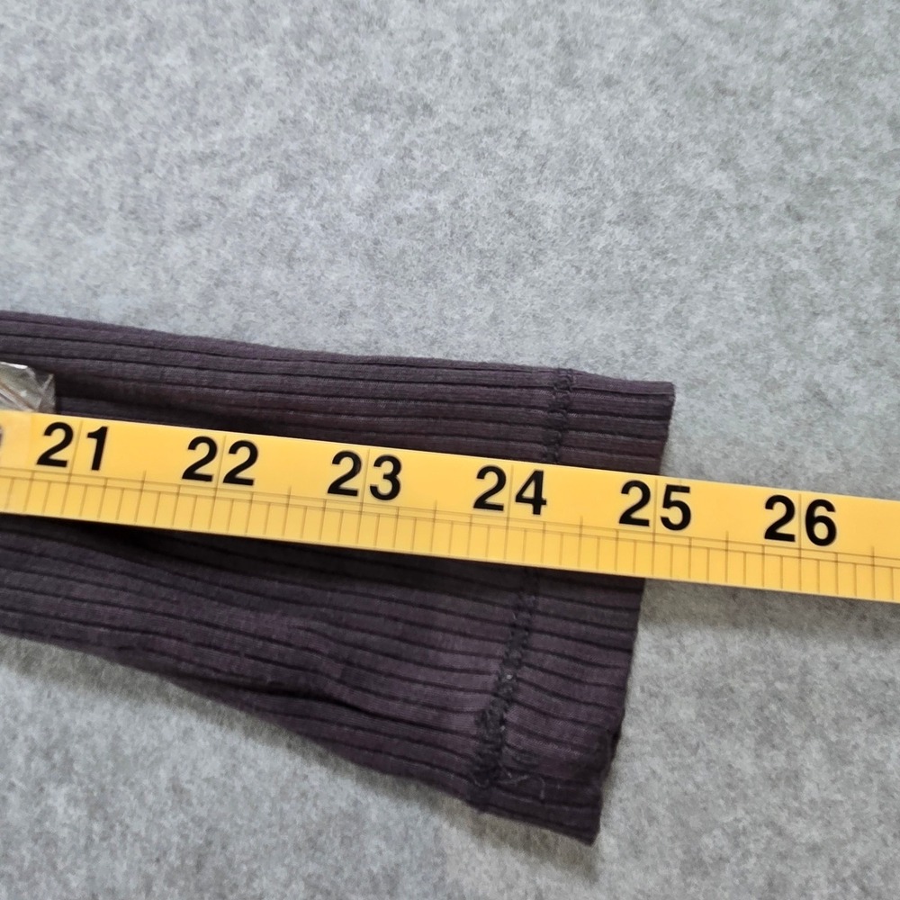 Garage Ribbed Cropped Zip Up Hoodie Dark Purple Gray XS - Picture 8 of 8